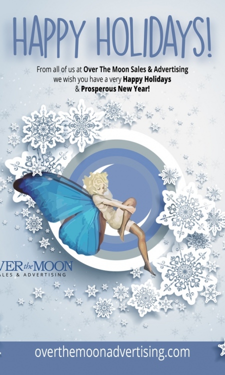Christmas frame on blue background